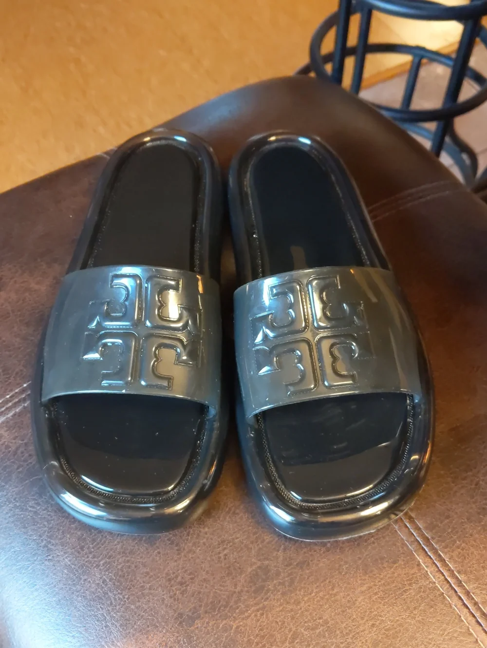 Tory Burch Black Bubble Jelly Slide Sandal Size 9